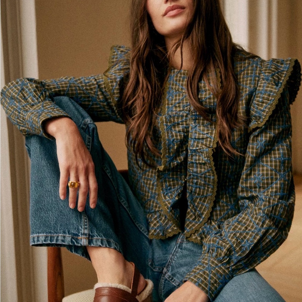 Sezane Axel Jacket Colchester Check - Size 14